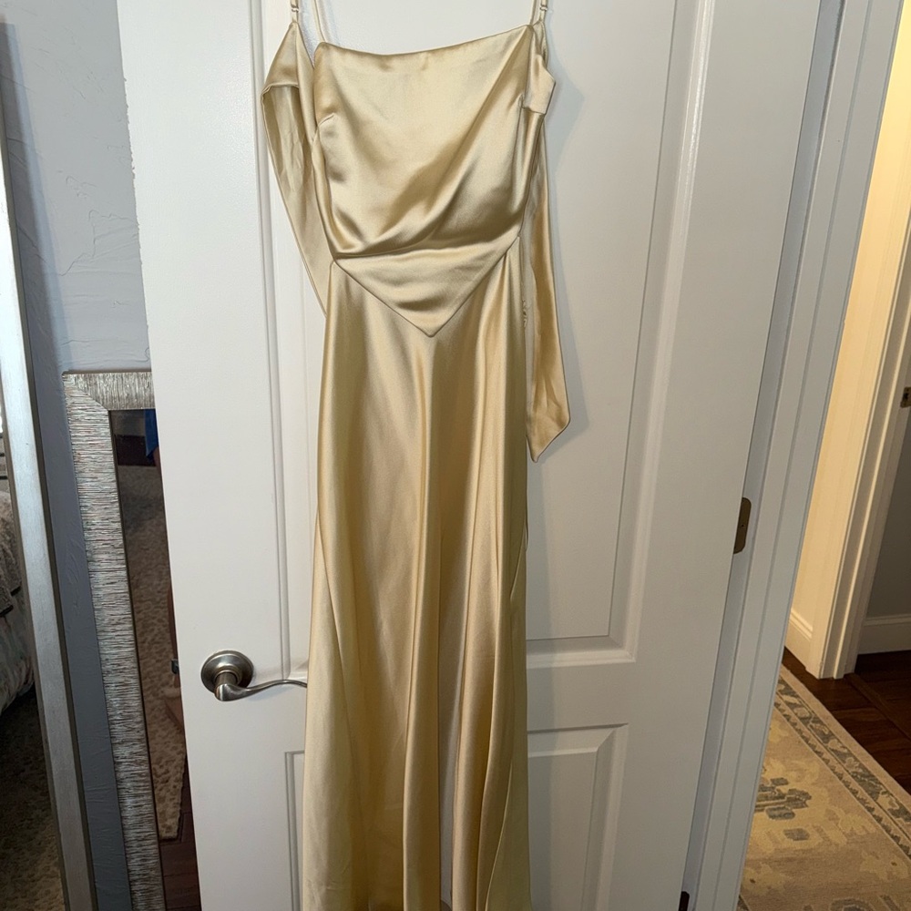 Elegant Yellow Satin Dress